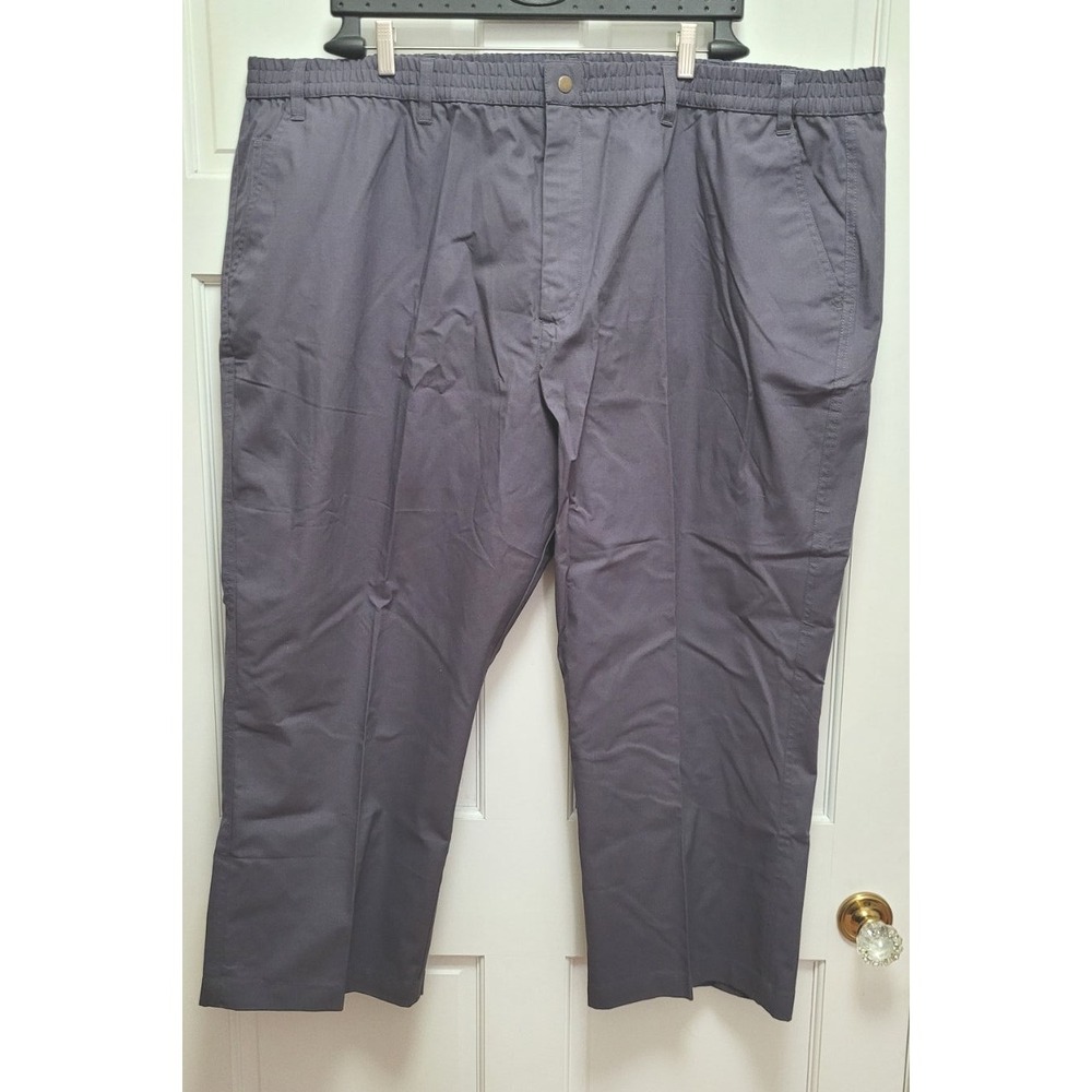 Haband Casual Joe Men's Elastic Waist Cotton/Poly Pants - Dark Gray - NWOT -52XS